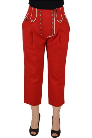Dolce & Gabbana Dames, Broeken, Rood, Maat: L Wol