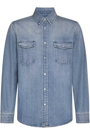 Saint Laurent Heren, Overhemden, Blauw, Maat: M Denim
