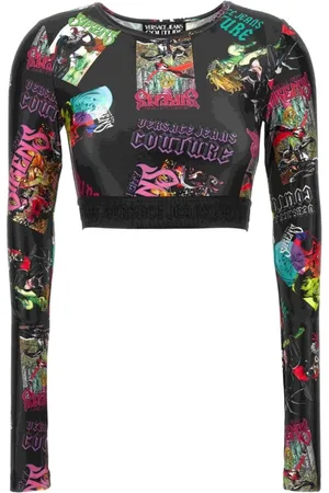 VERSACE Dames, Tops, Zwart, Maat: XS