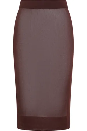 Saint Laurent Dames, Rokken, Bruin, Maat: L Viscose