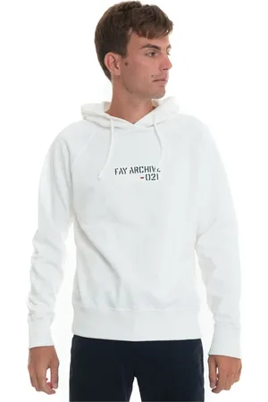 FAY Heren, Sweatshirts & Hoodies, Wit, Maat: 2XL Katoen