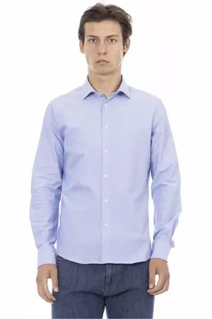 BALDININI Heren, Overhemden, Blauw, Maat: L Katoen