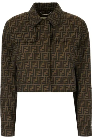 Fendi Dames, Jassen, Bruin, Maat: XS Katoen