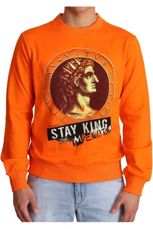 Dolce & Gabbana Heren, Sweatshirts & Hoodies, Oranje, Maat: S Katoen