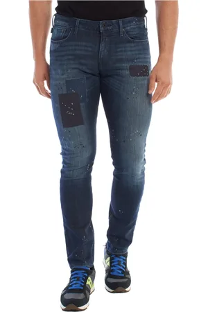 Emporio Armani Heren, Jeans, Blauw, Maat: W31 Katoen