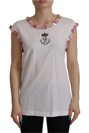 Dolce & Gabbana Dames, Tops, Wit, Maat: 2XS Katoen