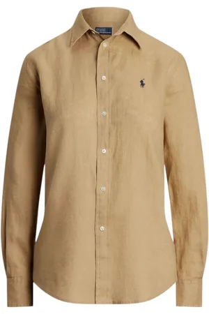 Ralph Lauren Dames, Blouses & Shirts, Bruin, Maat: S Linnen