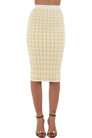 Elisabetta Franchi Dames, Rokken, Geel, Maat: S Viscose