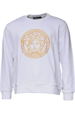VERSACE Heren, Sweatshirts & Hoodies, Wit, Maat: 2XS Katoen