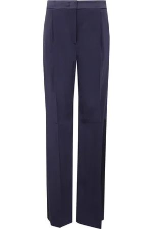 Alberta Ferretti Dames, Broeken, Blauw, Maat: XL Satijn