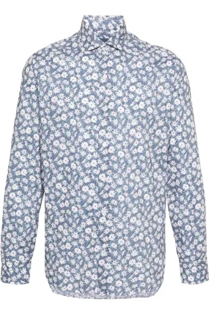 BARBA Heren, Overhemden, Blauw, Maat: 2XL Katoen
