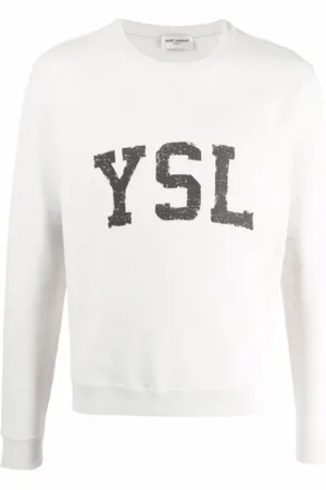 Saint Laurent Heren, Sweatshirts & Hoodies, Wit, Maat: S Katoen