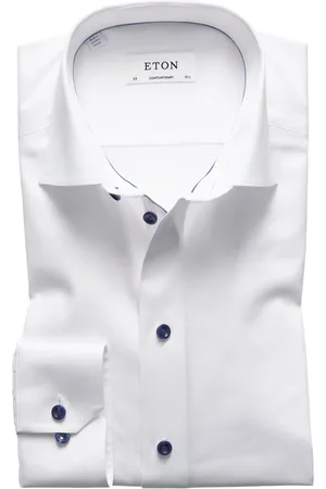 Eton Heren, Overhemden, Wit, Maat: 2XL Katoen