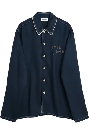 Soulland Unisex, Overhemden, Blauw, Maat: M/L