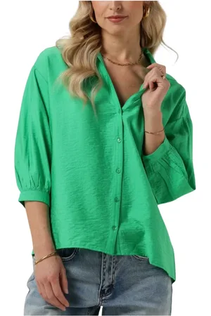 POM Amsterdam Dames, Blouses & Shirts, Groen, Maat: XL