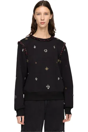 SEA Dames, Sweatshirts & Hoodies, Zwart, Maat: M Katoen
