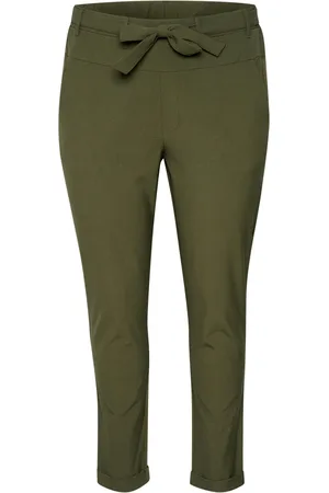 Kaffe Dames, Broeken, Groen, Maat: 2XL