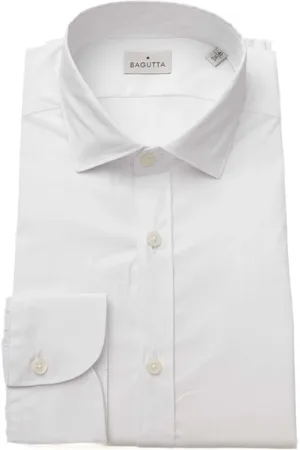 BAGUTTA Heren, Overhemden, Wit, Maat: 2XL Leer