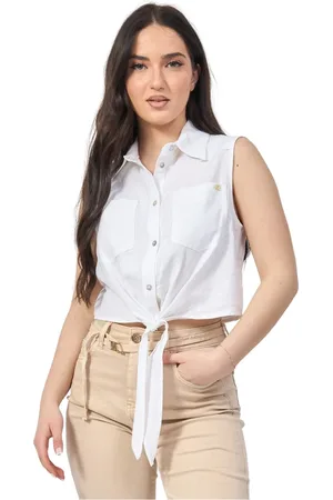 Gaudi Dames, Blouses & Shirts, Wit, Maat: XL Linnen