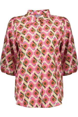 Geisha Dames, Blouses & Shirts, Veelkleurig, Maat: 2XL Katoen