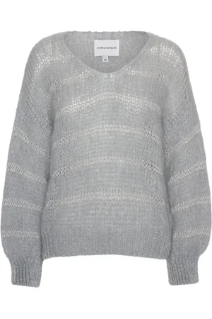 American Dreams Dames, Truien, Grijs, Maat: M Mohair
