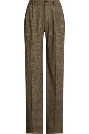 Ralph Lauren Dames, Broeken, Bruin, Maat: M Wol