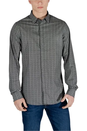 Armani Exchange Heren, Overhemden, Zwart, Maat: L Katoen