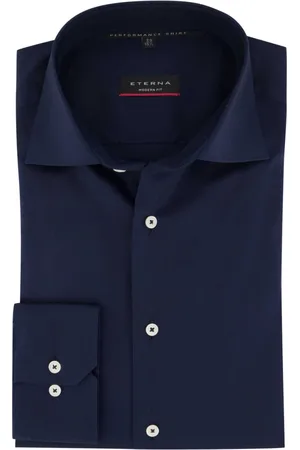 ETERNA Heren, Overhemden, Blauw, Maat: 4XL Katoen
