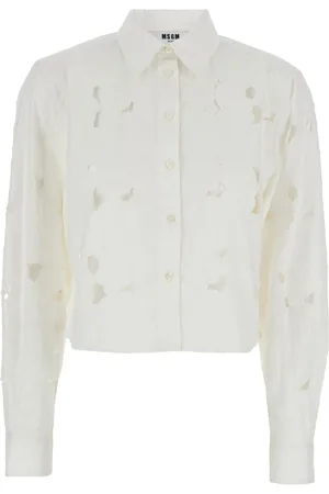 Msgm Dames, Blouses & Shirts, Wit, Maat: XS Katoen