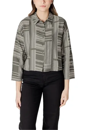 JACQUELINE DE YONG Dames, Blouses & Shirts, Groen, Maat: S Nylon
