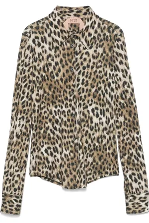 Nº21 Dames, Blouses & Shirts, Bruin, Maat: XL Jersey