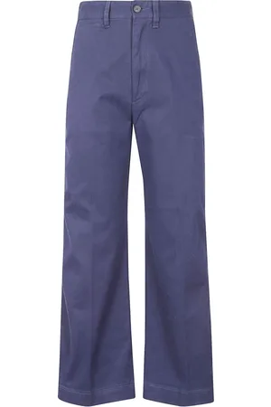 Ralph Lauren Dames, Broeken, Blauw, Maat: M Katoen