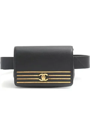 CHANEL Dames, Pre-owned, Zwart, Maat: ONE Size Leer