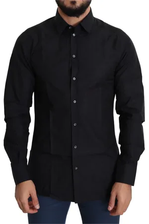 Dolce & Gabbana Heren, Overhemden, Zwart, Maat: S Katoen