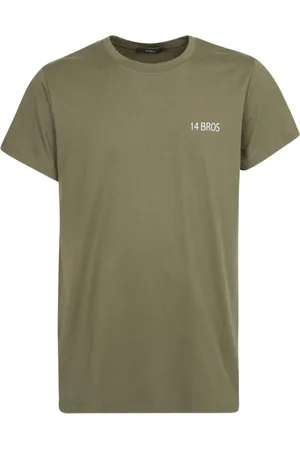 14 BROS Heren, Tops, Groen, Maat: M Katoen