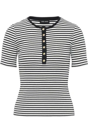 ANINE BING Dames, Tops, Zwart, Maat: L Katoen