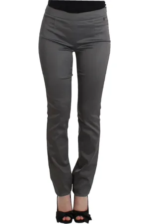 John Galliano Dames, Broeken, Grijs, Maat: XS Leer