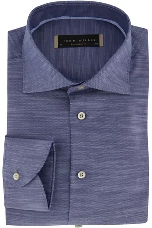 john miller Heren, Overhemden, Blauw, Maat: 8XL Katoen