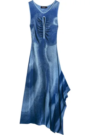 Desigual Dames, Jurken, Blauw, Maat: XL Viscose