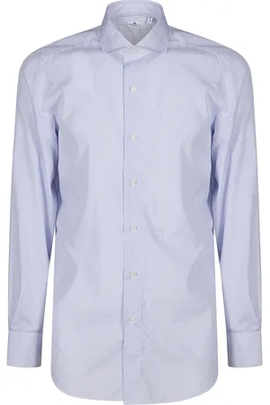 Finamore Heren, Overhemden, Blauw, Maat: L Katoen