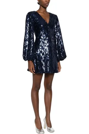 ROTATE Dames, Jurken, Blauw, Maat: M