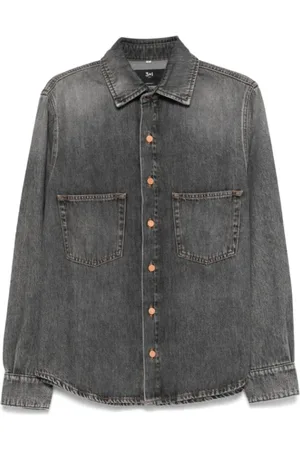 3x1 Dames, Blouses & Shirts, Grijs, Maat: XS Denim