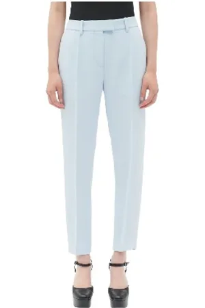 BARBARA BUI Dames, Broeken, Blauw, Maat: S Leer