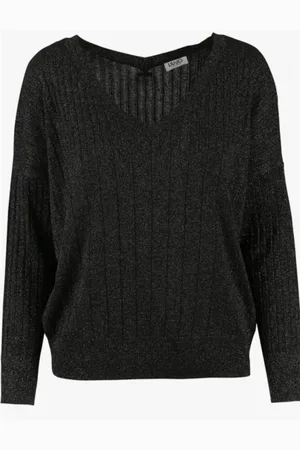 Liu Jo Dames, Truien, Zwart, Maat: L Viscose