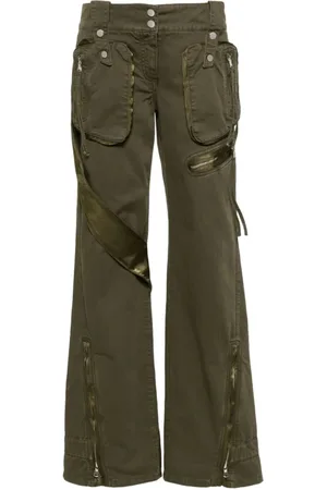 BLUMARINE Dames, Broeken, Groen, Maat: XS Katoen