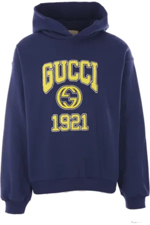 Gucci Heren, Sweatshirts & Hoodies, Blauw, Maat: XS Katoen