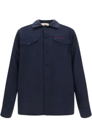 Marni Heren, Overhemden, Blauw, Maat: M Katoen
