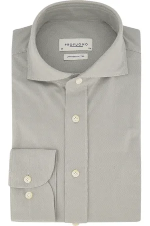 Profuomo Heren, Overhemden, Grijs, Maat: 3XL Katoen