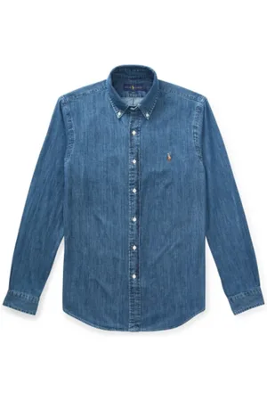 Ralph Lauren Heren, Overhemden, Blauw, Maat: XL Denim