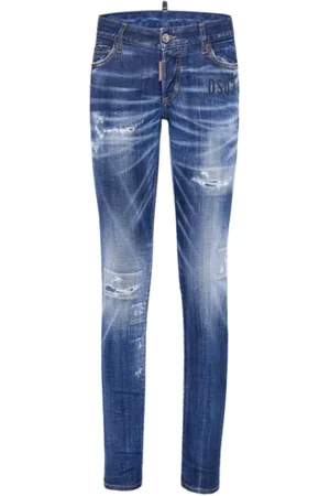 Dsquared2 Dames, Jeans, Blauw, Maat: 2XS Katoen